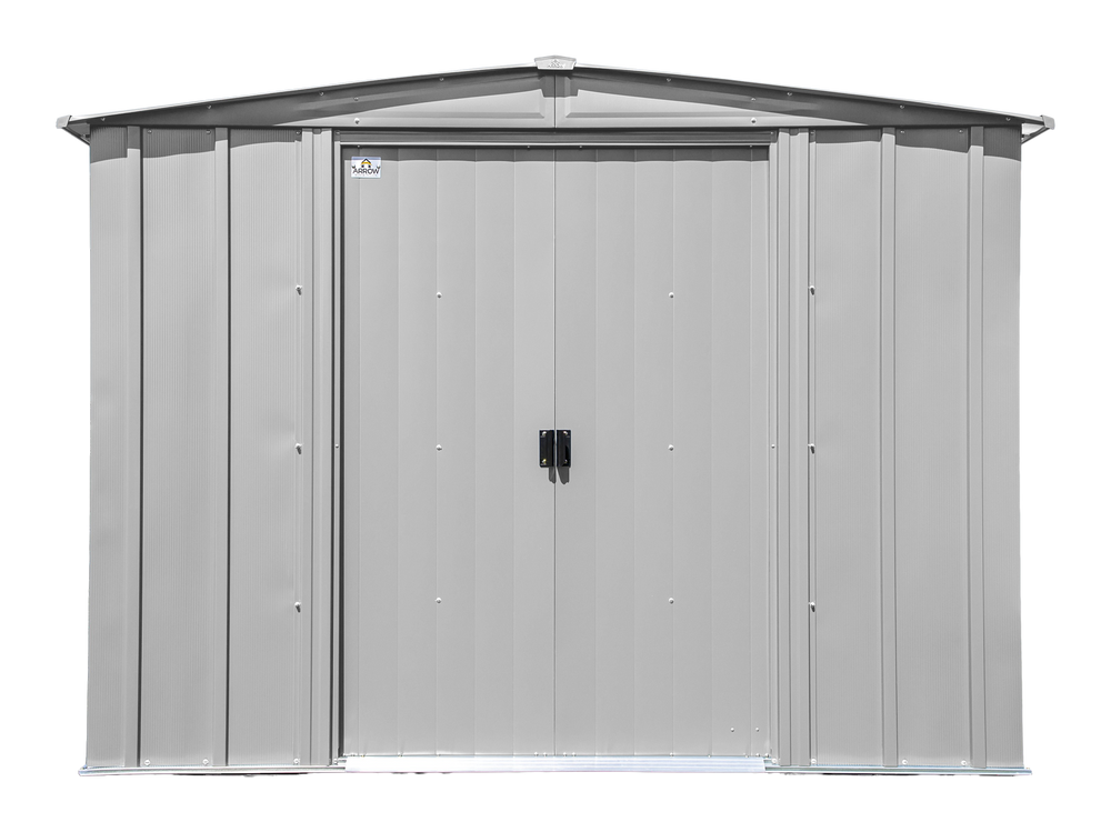 Classic 8x6-ft Flute Grey Galvanized Steel Storage Shed with Pitched Roof S7J4 - product image 1