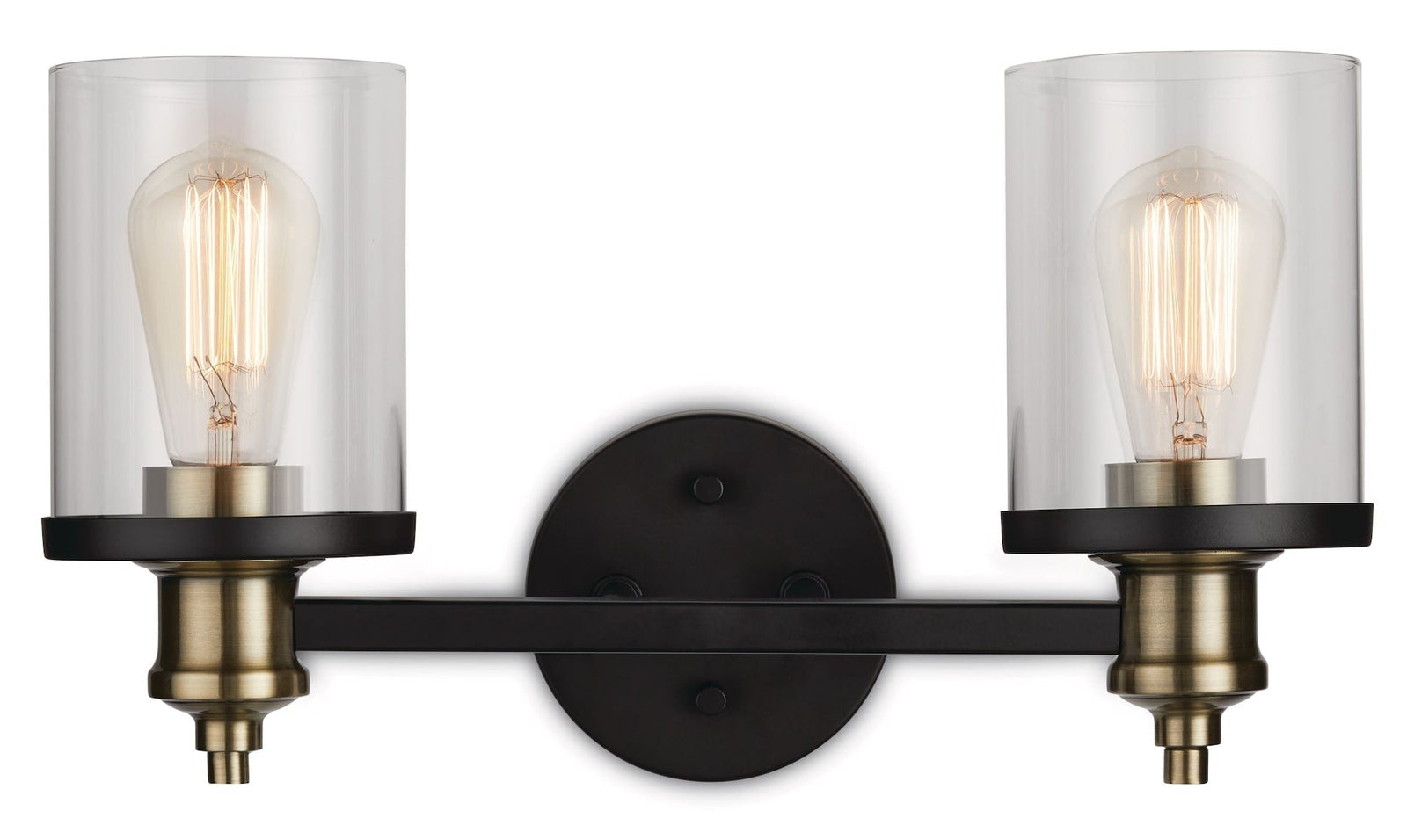 Calliet 2-Light Vanity Light, Matte Black/Brass W4Q2 - product image 1
