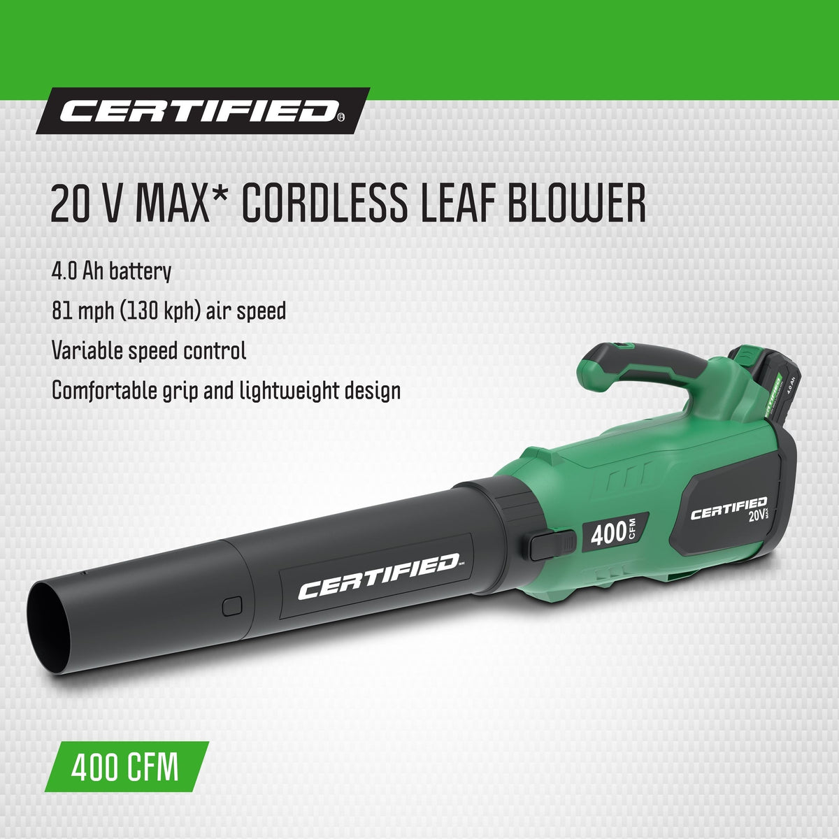20V Cordless Battery-Powered Lawn & Garden Leaf Blower Z7O8 - product image 3