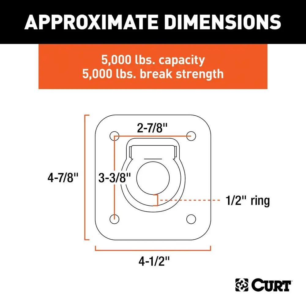 83600 1-1/2-in x 1-1/2-in Recessed Tie-Down Ring (5000-lb, Clear Zinc) C7H5 - product image 2
