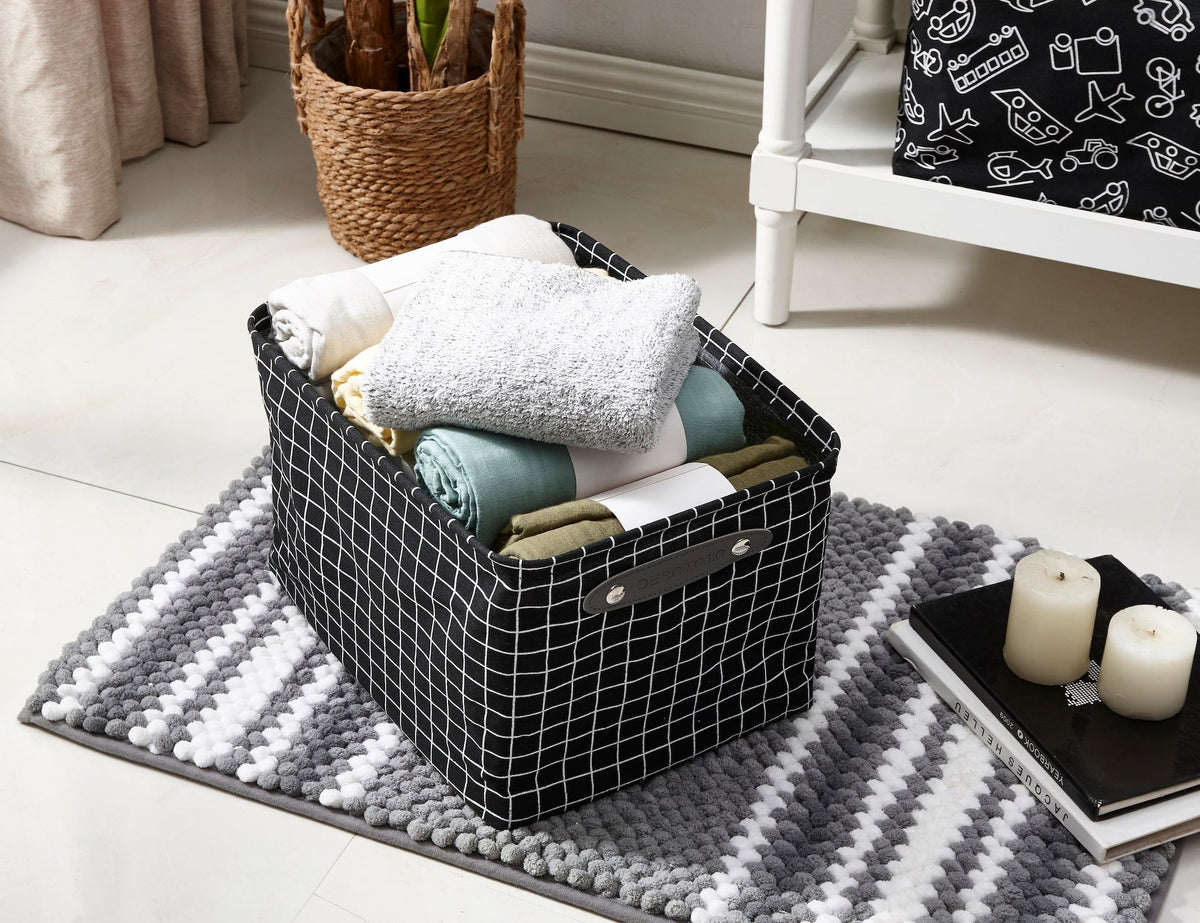 Large Water Resistant Storage Bin, 15-in x 11-in x 9.5-in, 6-pk, White Pattern X2U2 - product image 5