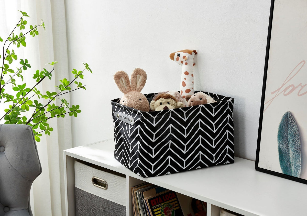 Large Water Resistant Storage Bin, 15-in x 11-in x 9.5-in, 6-pk, White Pattern X2U2 - product image 7
