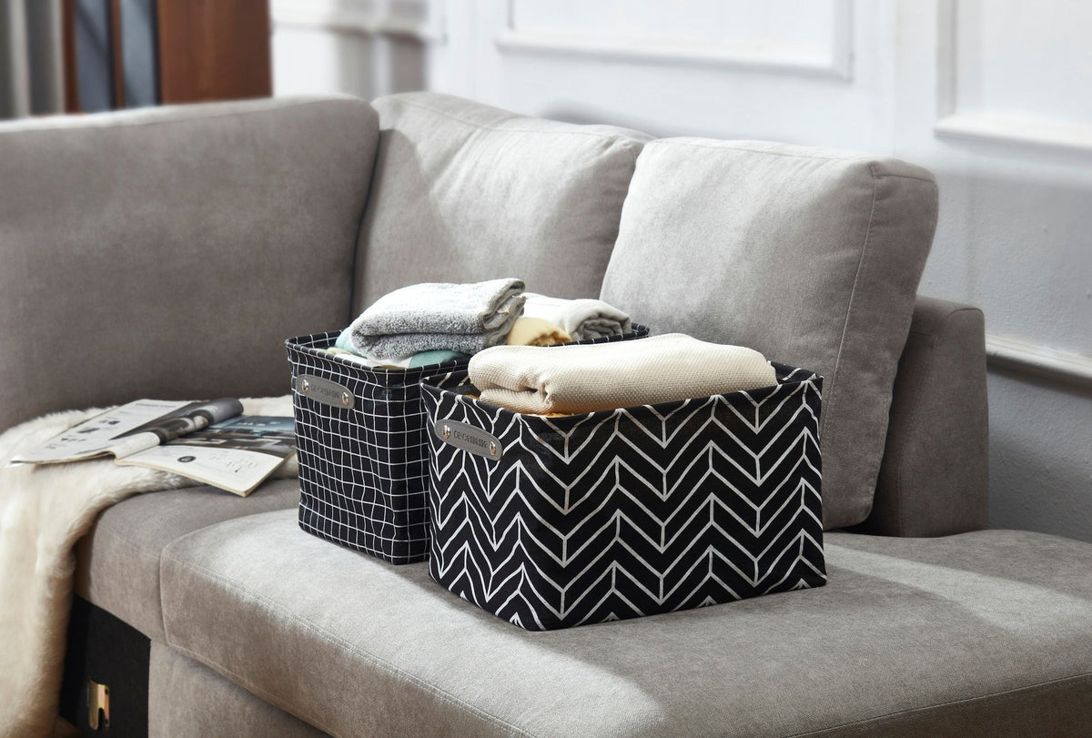 Large Water Resistant Storage Bin, 15-in x 11-in x 9.5-in, 6-pk, White Pattern X2U2 - product image 8