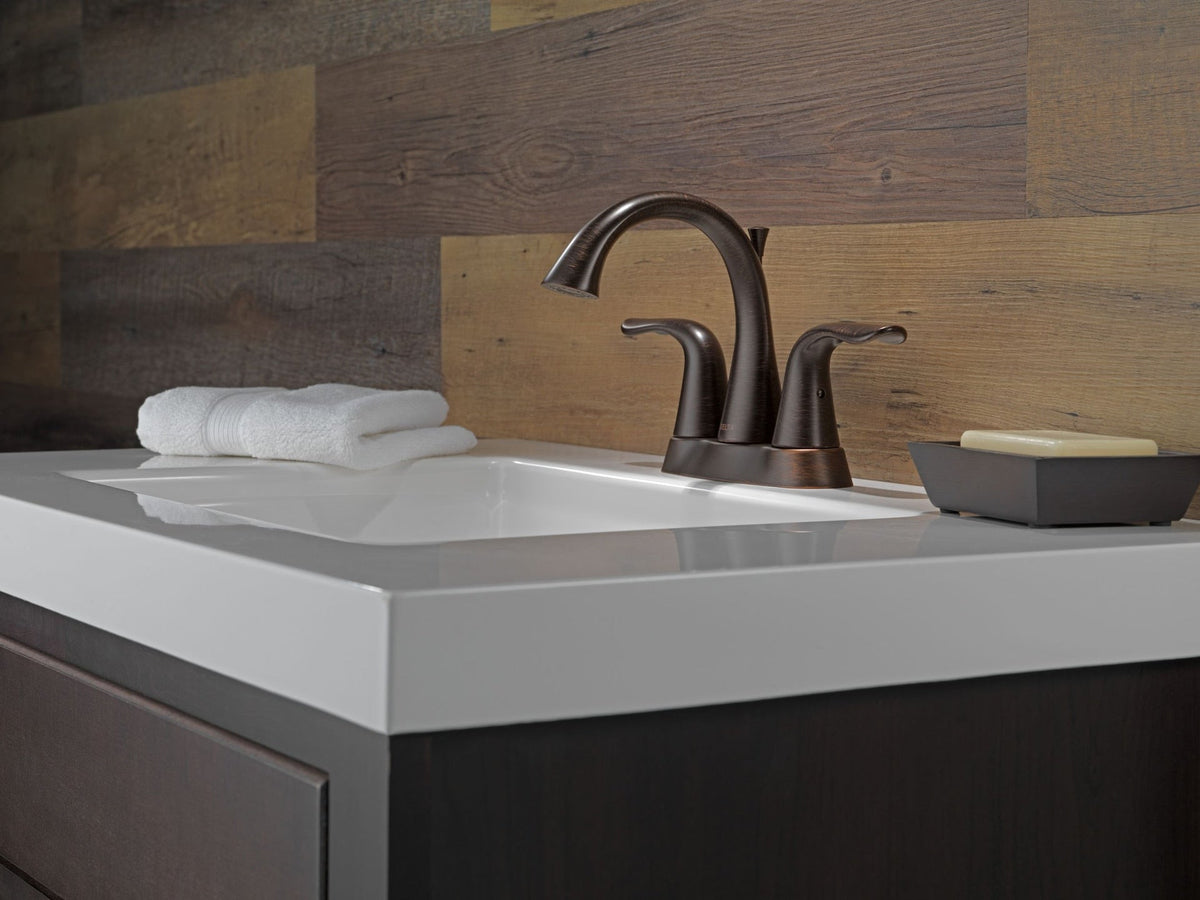 Faucet Lahara Double Handle Rigid Spout 4-in Centerset Bathroom Sink Faucet, WaterSense Certified, Venetian Bronze A5U6 - product image 4