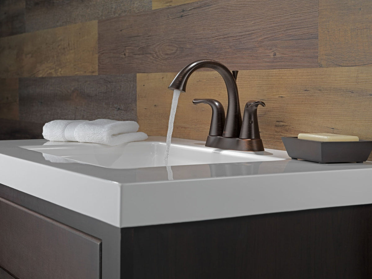Faucet Lahara Double Handle Rigid Spout 4-in Centerset Bathroom Sink Faucet, WaterSense Certified, Venetian Bronze A5U6 - product image 5