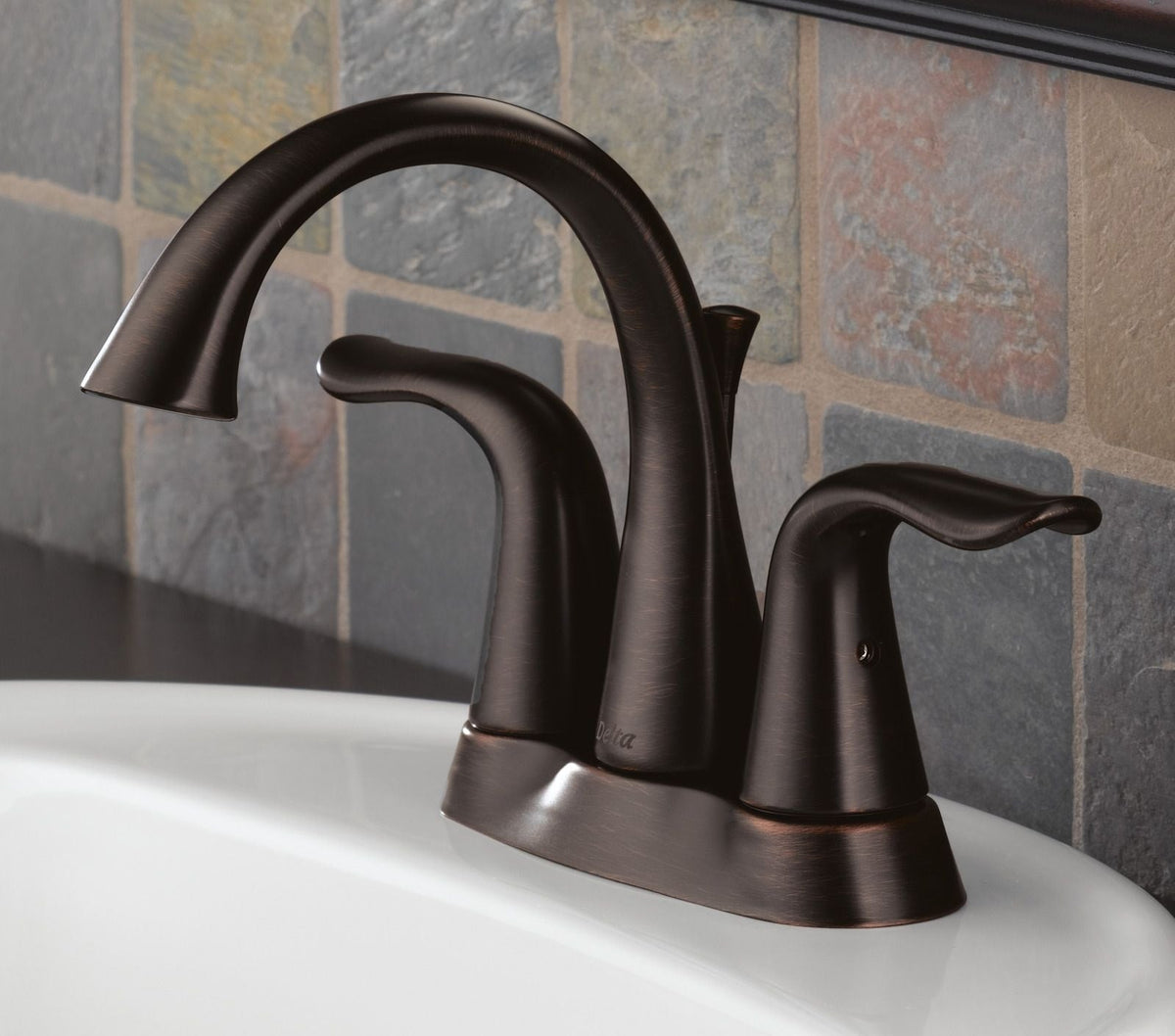 Faucet Lahara Double Handle Rigid Spout 4-in Centerset Bathroom Sink Faucet, WaterSense Certified, Venetian Bronze A5U6 - product image 6