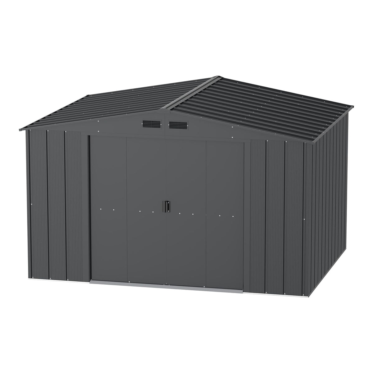 Metal Outdoor Storage Shed with Steel Frame, Dark Grey, 10-1/2-ft x 8-ft G8A7 - product image 1