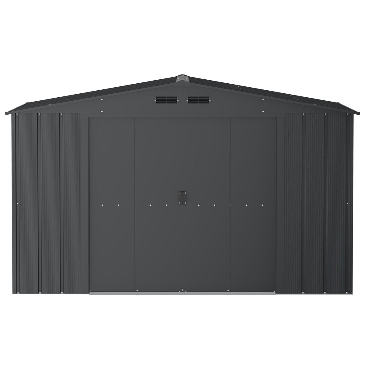 Metal Outdoor Storage Shed with Steel Frame, Dark Grey, 10-1/2-ft x 8-ft G8A7 - product image 3