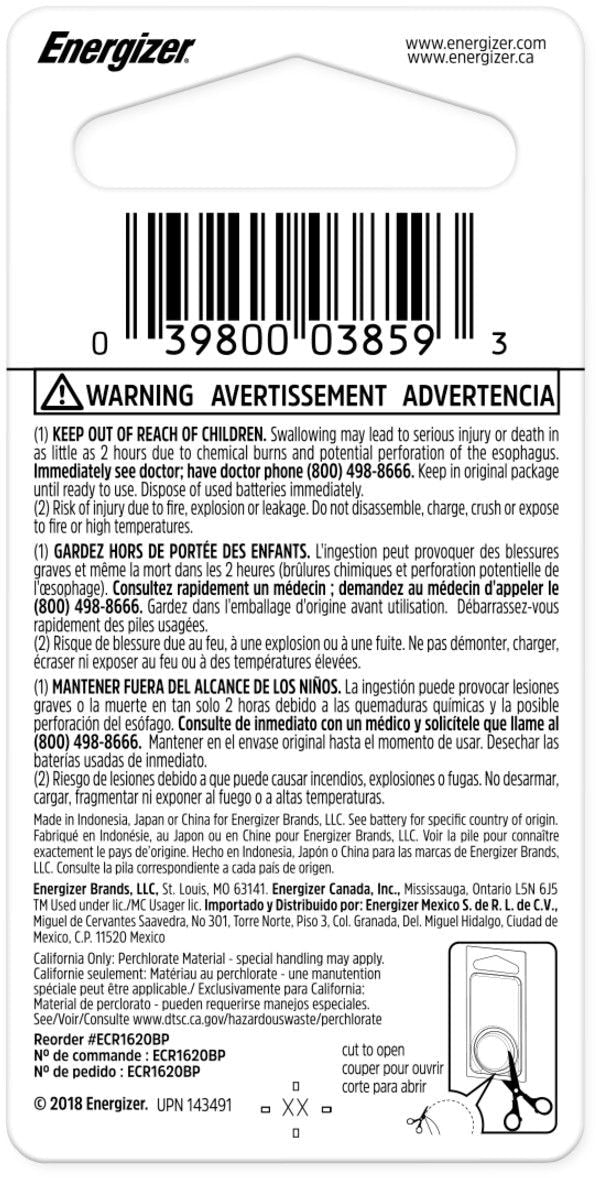 1-pk CR1620 3V / 3 Volt Lithium Coin Cell Battery Q6R8 - product image 2