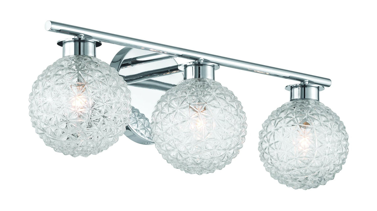 3-Light Chrome Vanity Light with Diamond Shades V1F3 - product image 1