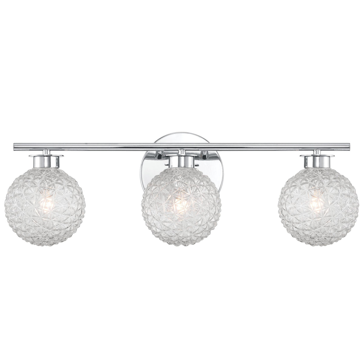 3-Light Chrome Vanity Light with Diamond Shades V1F3 - product image 2