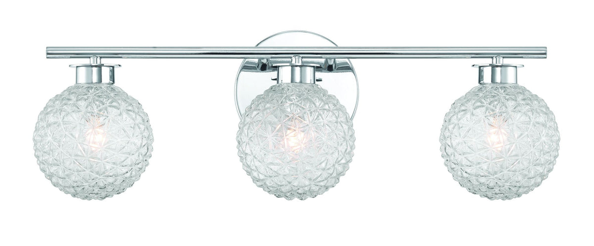3-Light Chrome Vanity Light with Diamond Shades V1F3 - product image 6