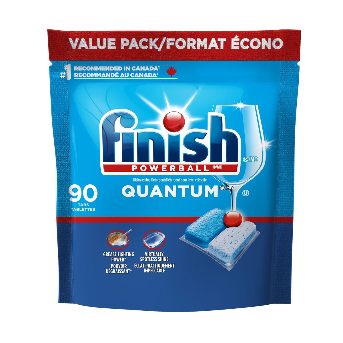 Powerball Quantum Dishwasher Detergent Tabs Value Pack, Fresh Scent, 90-pk Q9T1 - product image 1