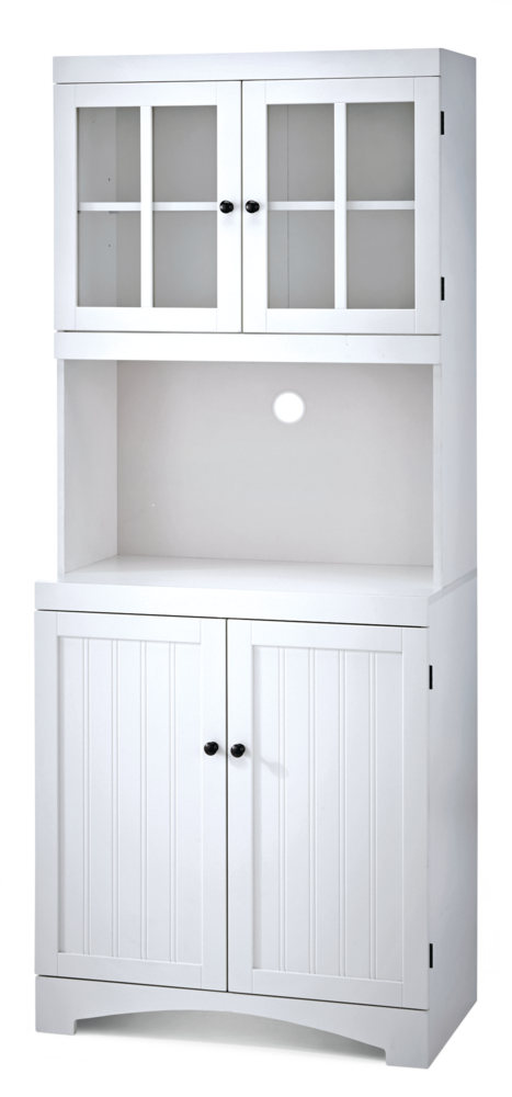 4-Door Open Shelf Freestanding Kitchen Pantry Storage Cabinet, Cream P2W4 - product image 1
