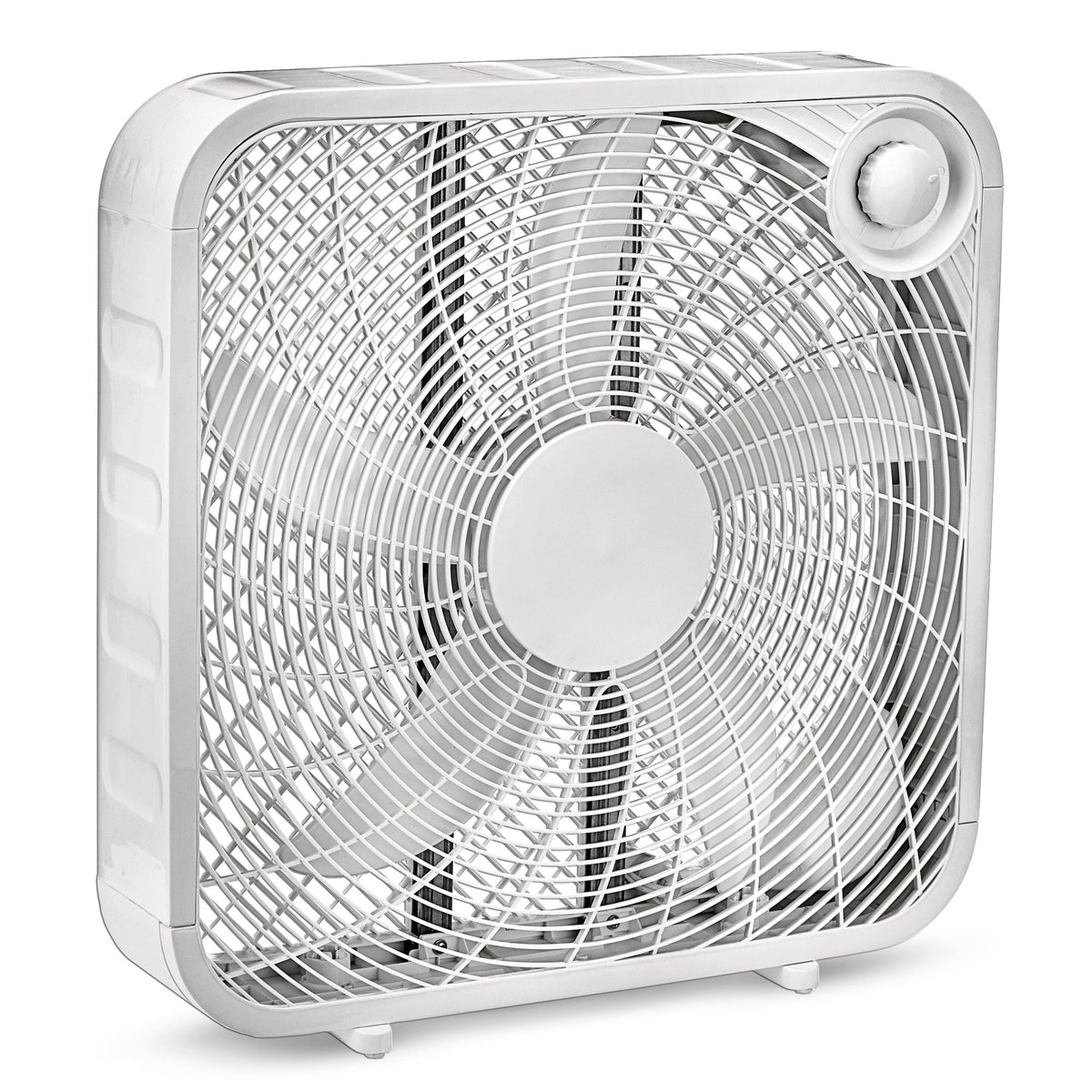 Plastic 5-Blade Portable Box/Floor Fan, 2-Speed, White, 20-in X1F8 - product image 3
