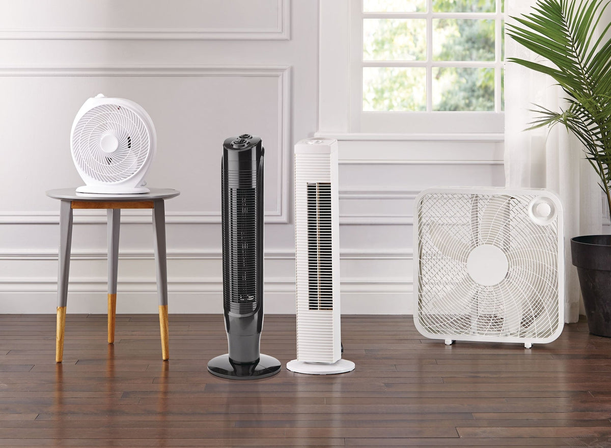 Plastic 5-Blade Portable Box/Floor Fan, 2-Speed, White, 20-in X1F8 - product image 7