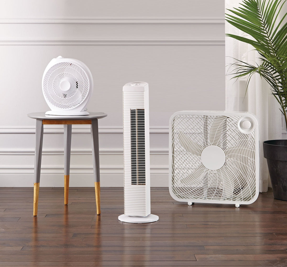 Plastic 5-Blade Portable Box/Floor Fan, 2-Speed, White, 20-in X1F8 - product image 8