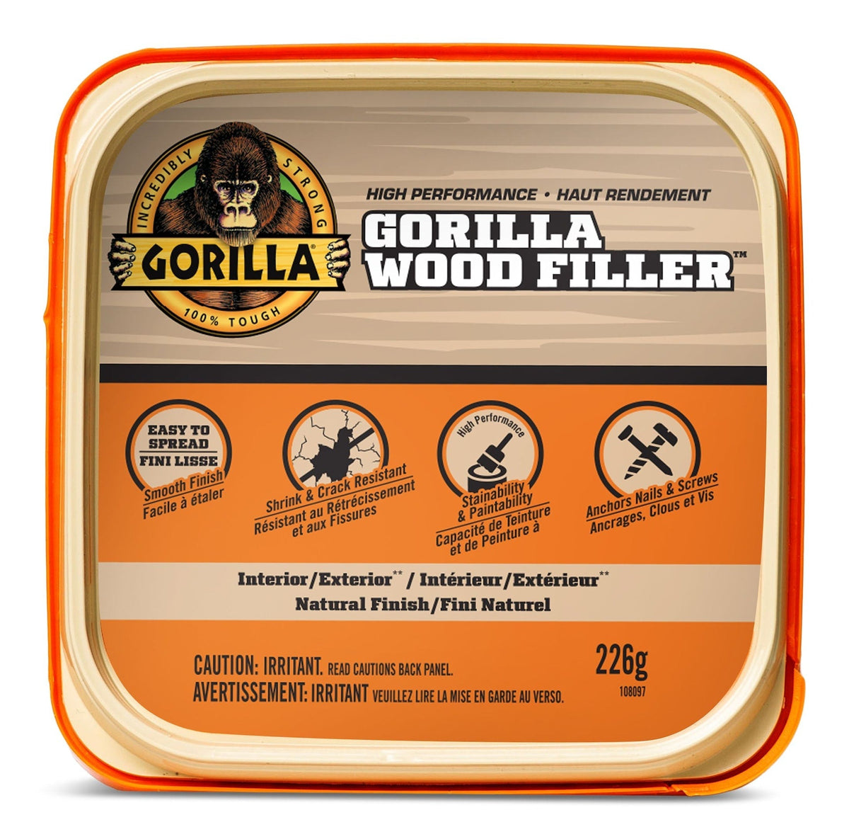 Glue Interior/Exterior Wood Filler, For Cracks, Gouges & Holes, 8-oz R5W8 - product image 2