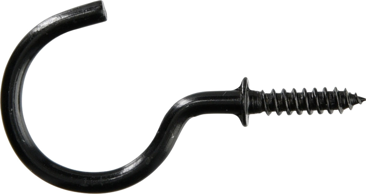 Mug Cup Hook, Half Hook Half Screw, Black, 7/8-in, 40-pk P8P6 - product image 1