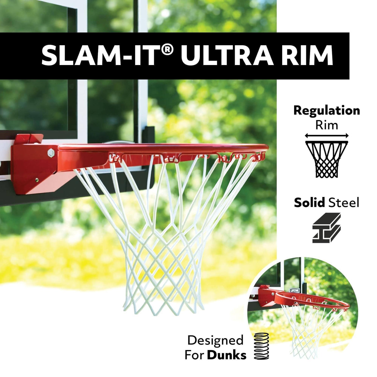 In-Ground Crank Adjust Bolt Down Outdoor Basketball Hoop, 50-in A7Q5 - product image 6