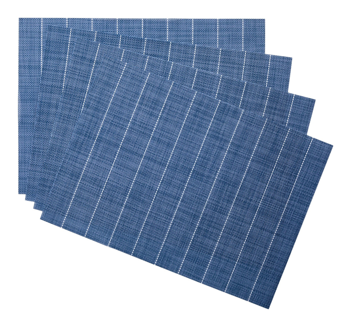 Blue Striped Woven Textilene Placemats, 13-in x 18-in, 4-pk Q5L7 - product image 1
