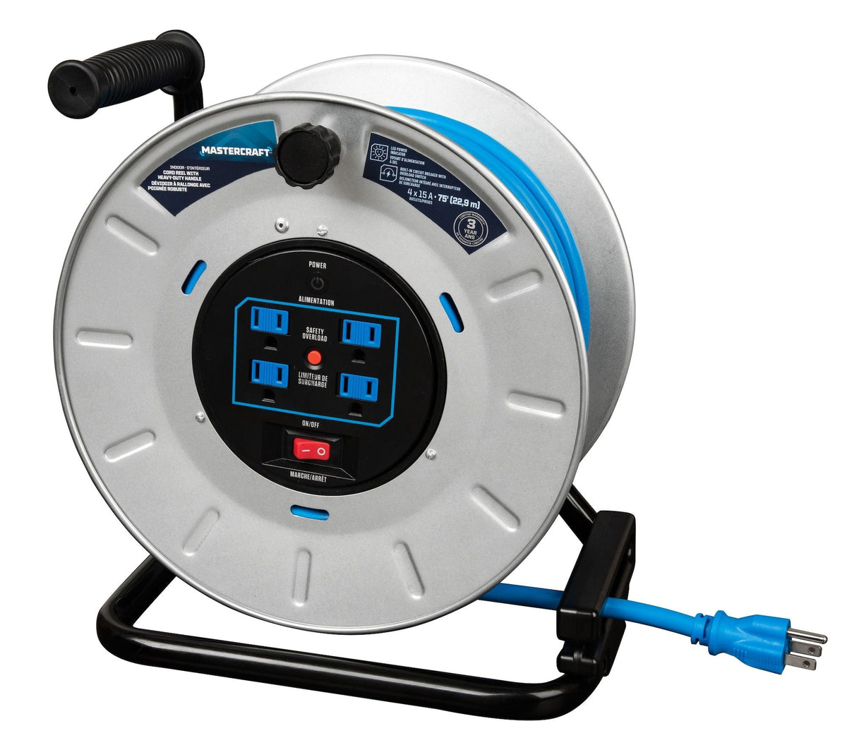 75-ft 15A Retractable Extension Cord Reel K4T7 - product image 3