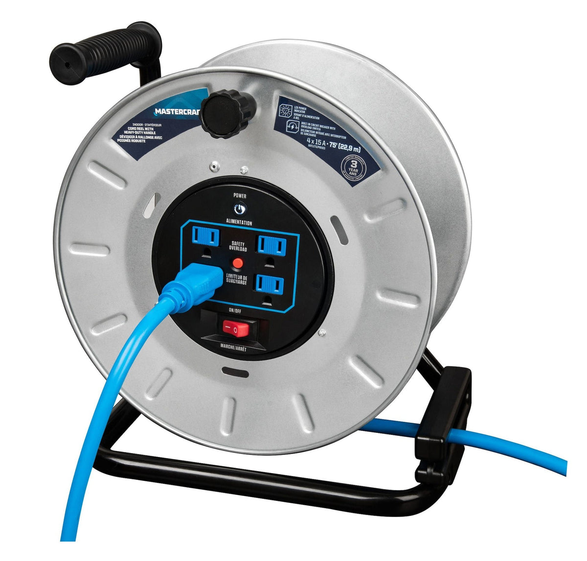 75-ft 15A Retractable Extension Cord Reel K4T7 - product image 5