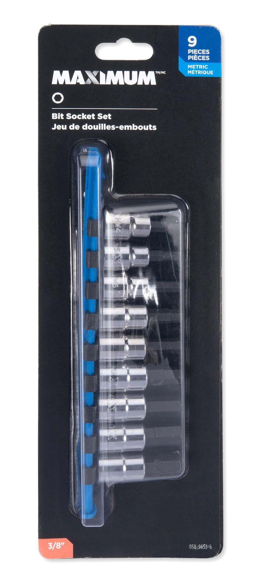 3/8-in Drive Hex Bit Socket Set, Chrome-Plated, 9-pc, Metric H0X8 - product image 1