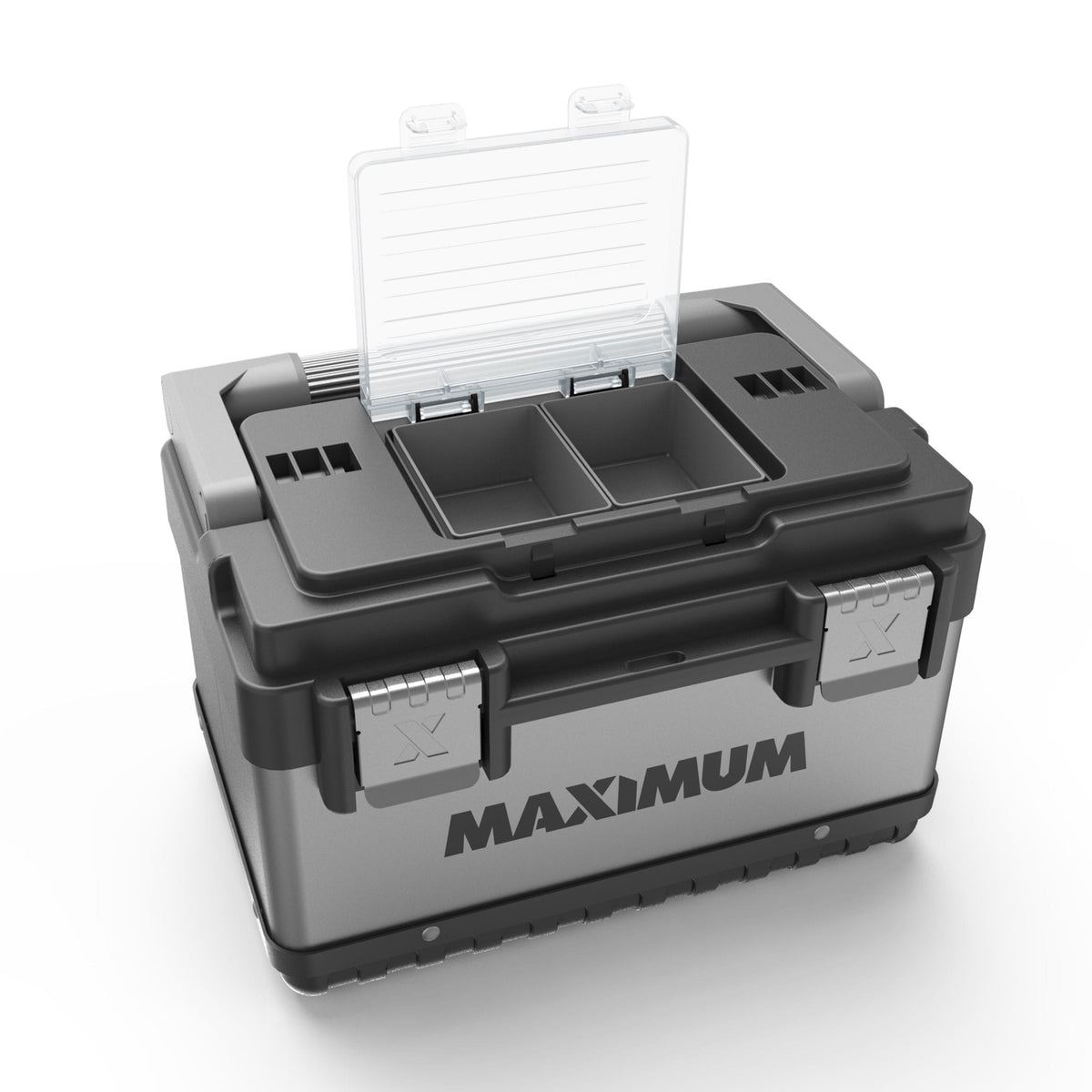 Portable Plastic & Metal Tool Box with Removable Tray & Organizer, Black, 15-in K0Y3 - product image 4