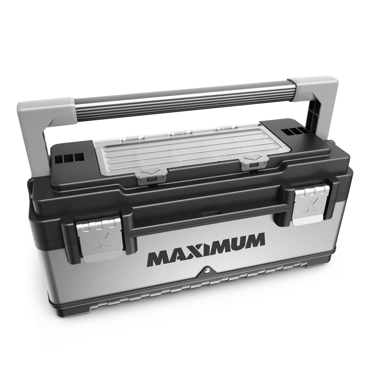 Portable Plastic & Metal Tool Box with Removable Tray & Organizer, Black, 20-in S3T2 - product image 1