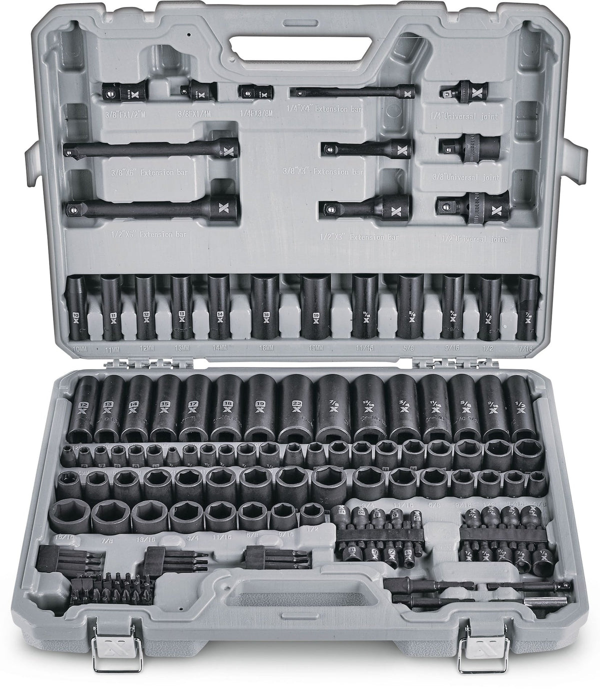 Professional Grade Impact Socket Set, 150-pc, SAE / Metric, CRMO E6B5 - product image 1
