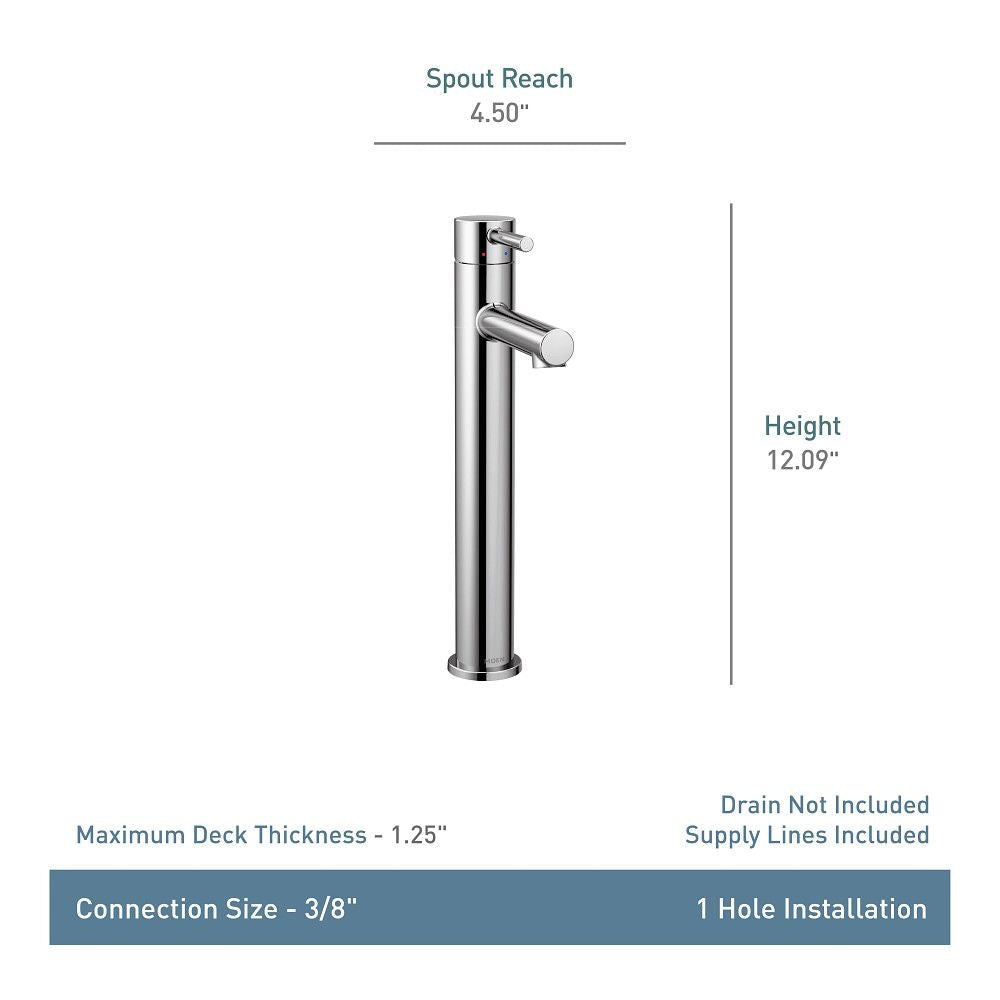 Align Single Handle High Arc Vessel Single Hole Bathroom Sink Faucet, WaterSense Certified, Brushed Gold K7N6 - product image 3