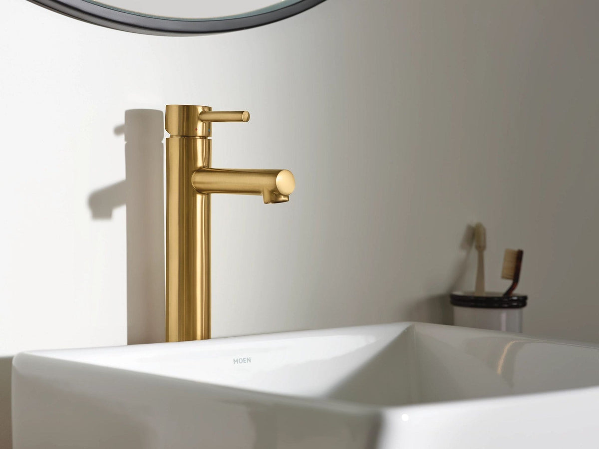 Align Single Handle High Arc Vessel Single Hole Bathroom Sink Faucet, WaterSense Certified, Brushed Gold K7N6 - product image 8