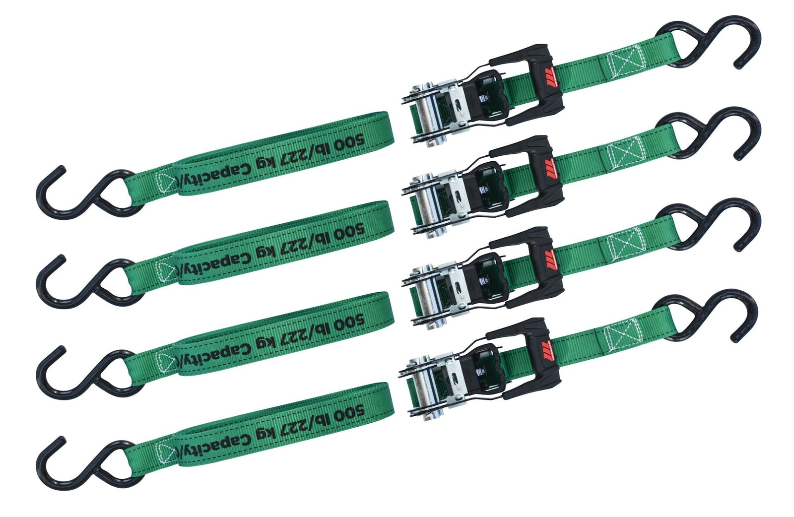 1,500-lb Ratchet Tie-Down Straps, with Padded Handle, 1-in x 14-ft, (2.5 cm x 4.3 m), 4-pk H1K0 - product image 5