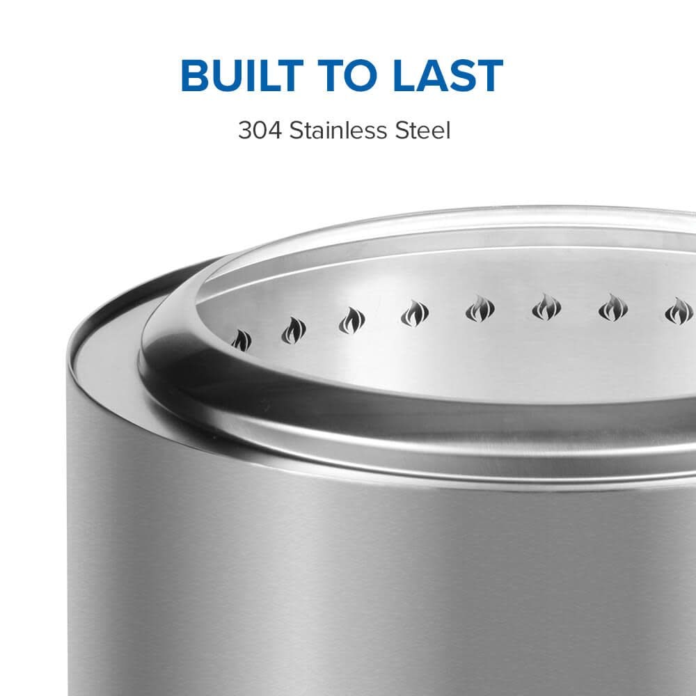 Timberwolf Outdoor Smokeless Multi-Fuel Fire Pit, Stainless Steel, 22-in S8B5 - product image 8