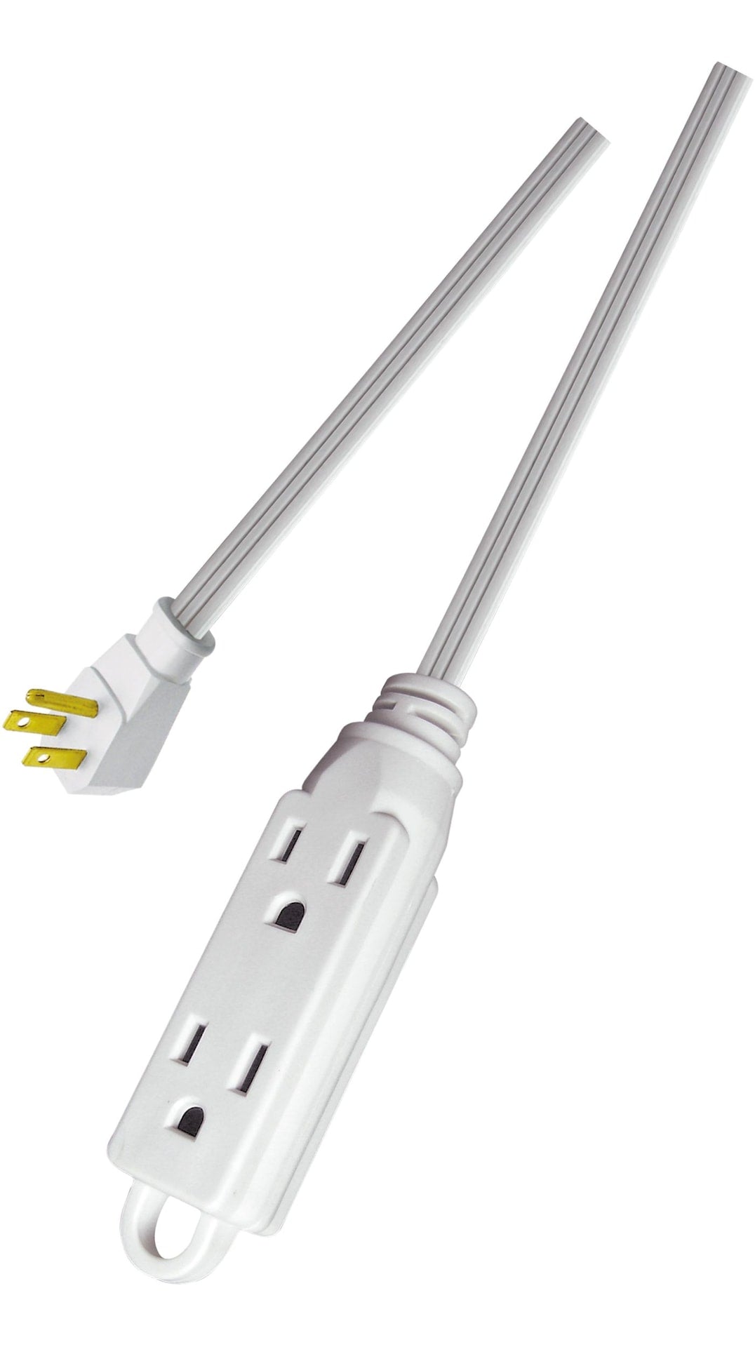 16/3 All-Purpose Extension Cord, Light-Duty, 3 Grounded Outlets, White Q0R7 - product image 1