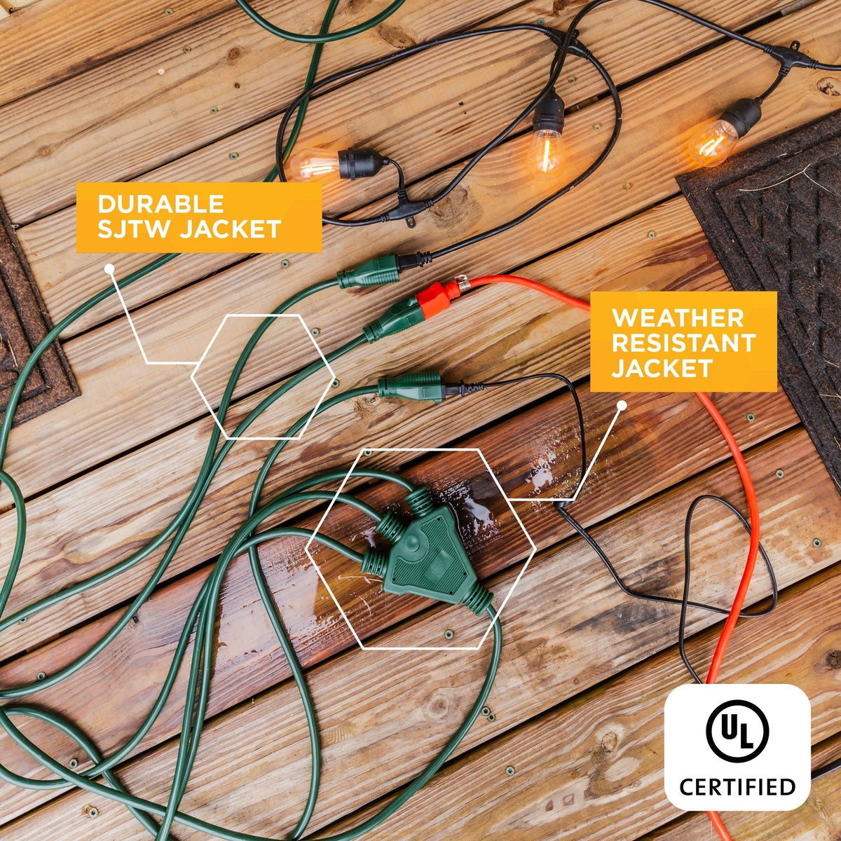 28-ft Outdoor 3-Split Extension Cord Z5S6 - product image 4