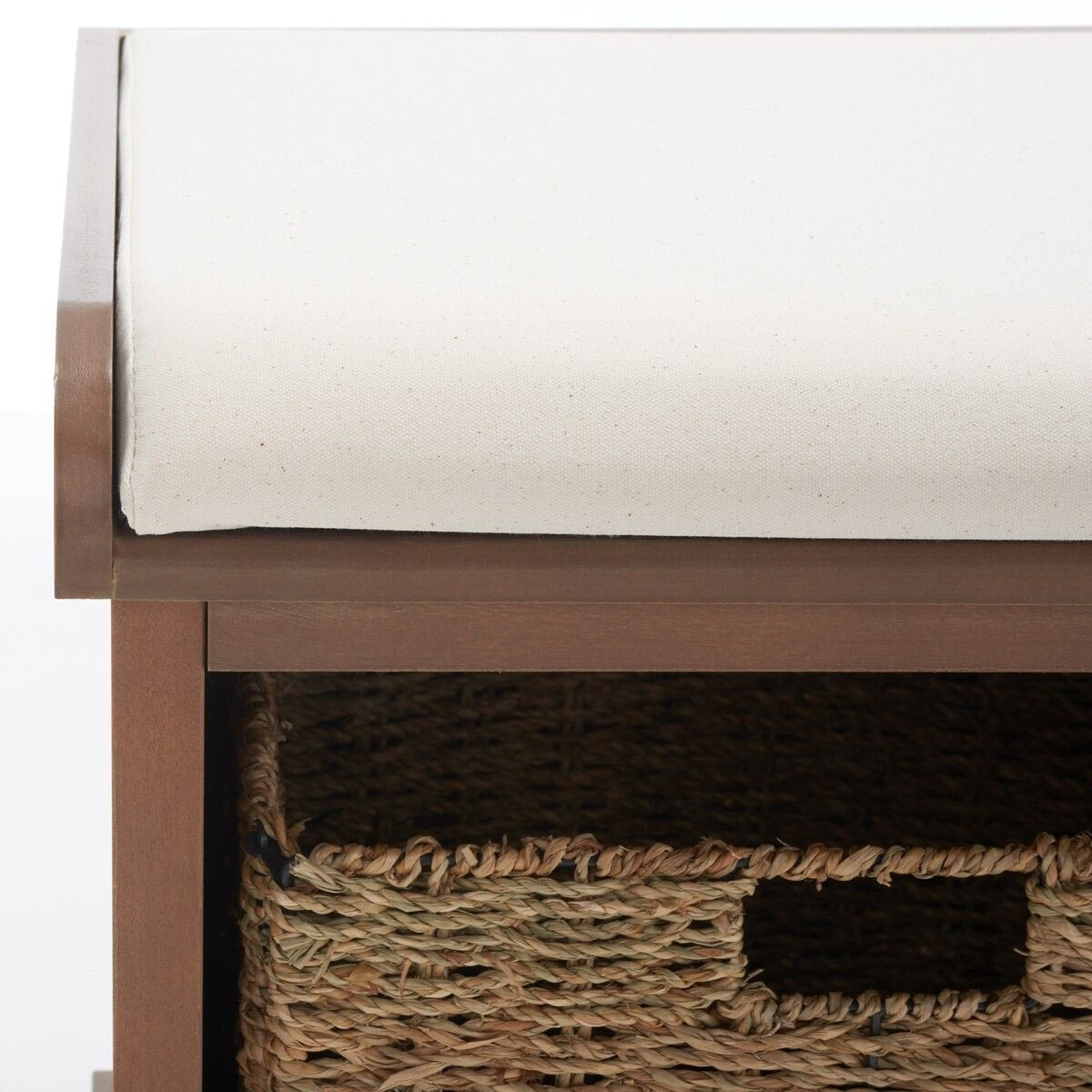 Lonan Wicker Storage Bench, Grey Wash/White, 16.1-in x 47-in x 19.9-in W5A1 - product image 4