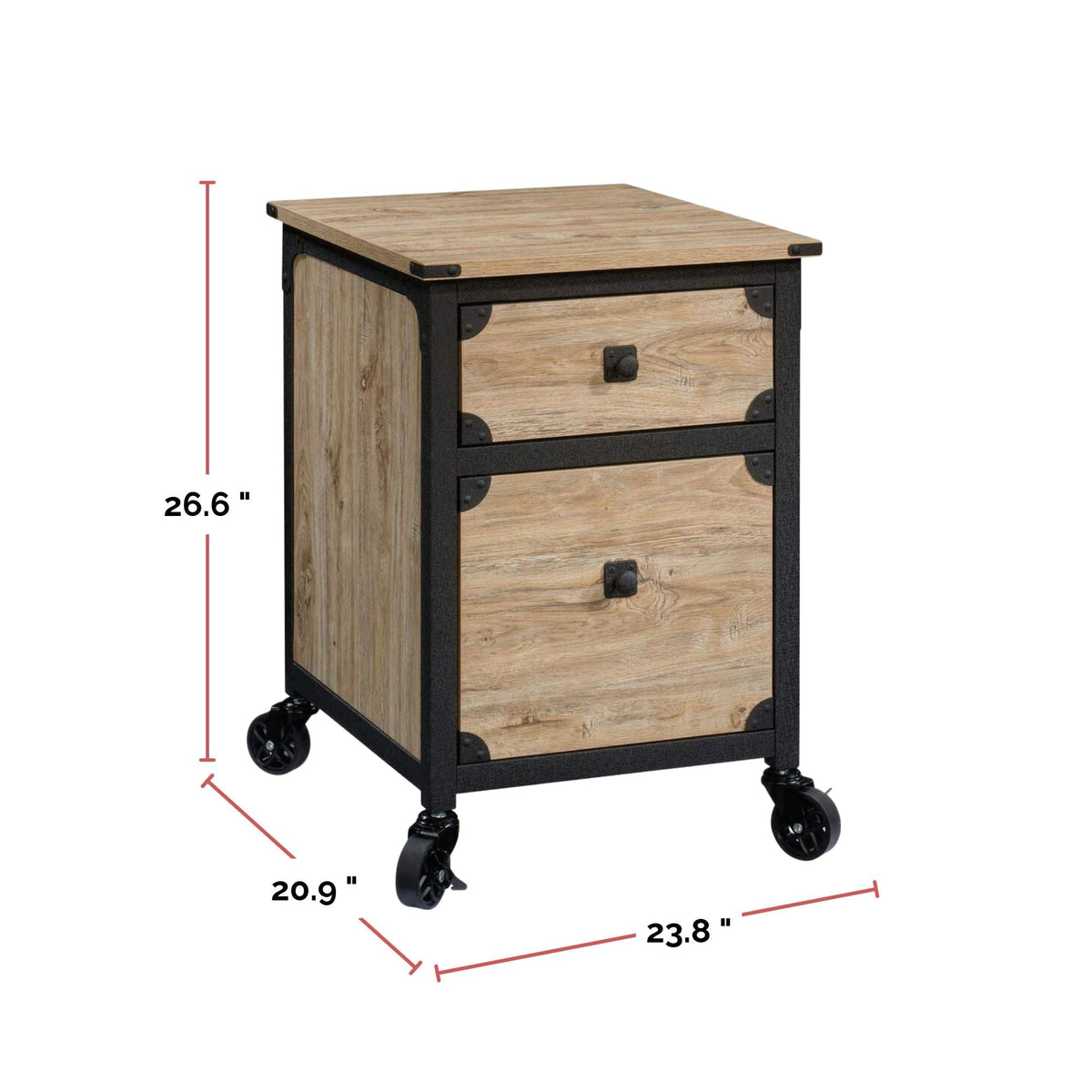 Steel Pedestal River File Cabinet with Drawers, Milled Mesquite K7K3 - product image 5