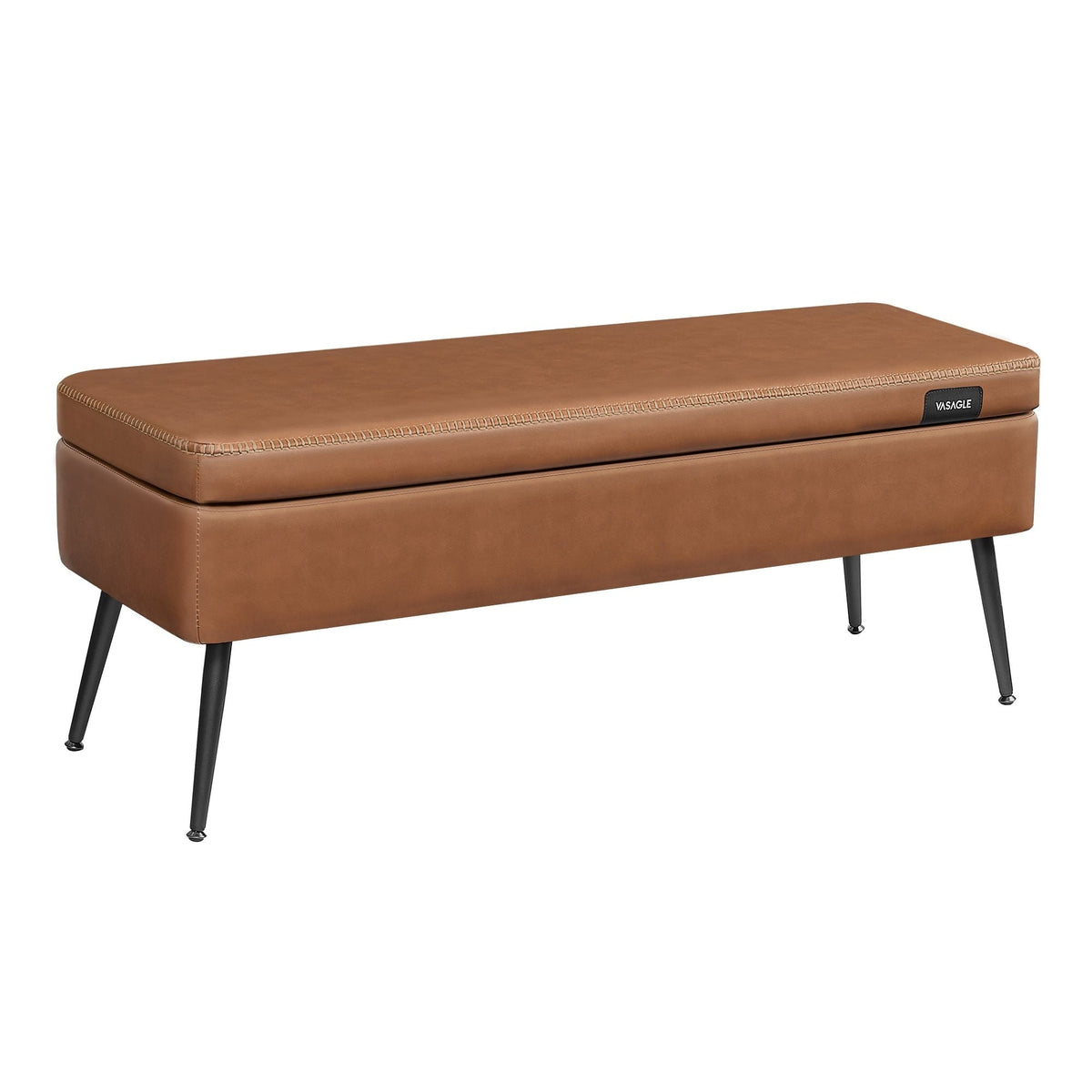 Home Caramel Brown Storage Bench with Steel Legs S5S5 - product image 1