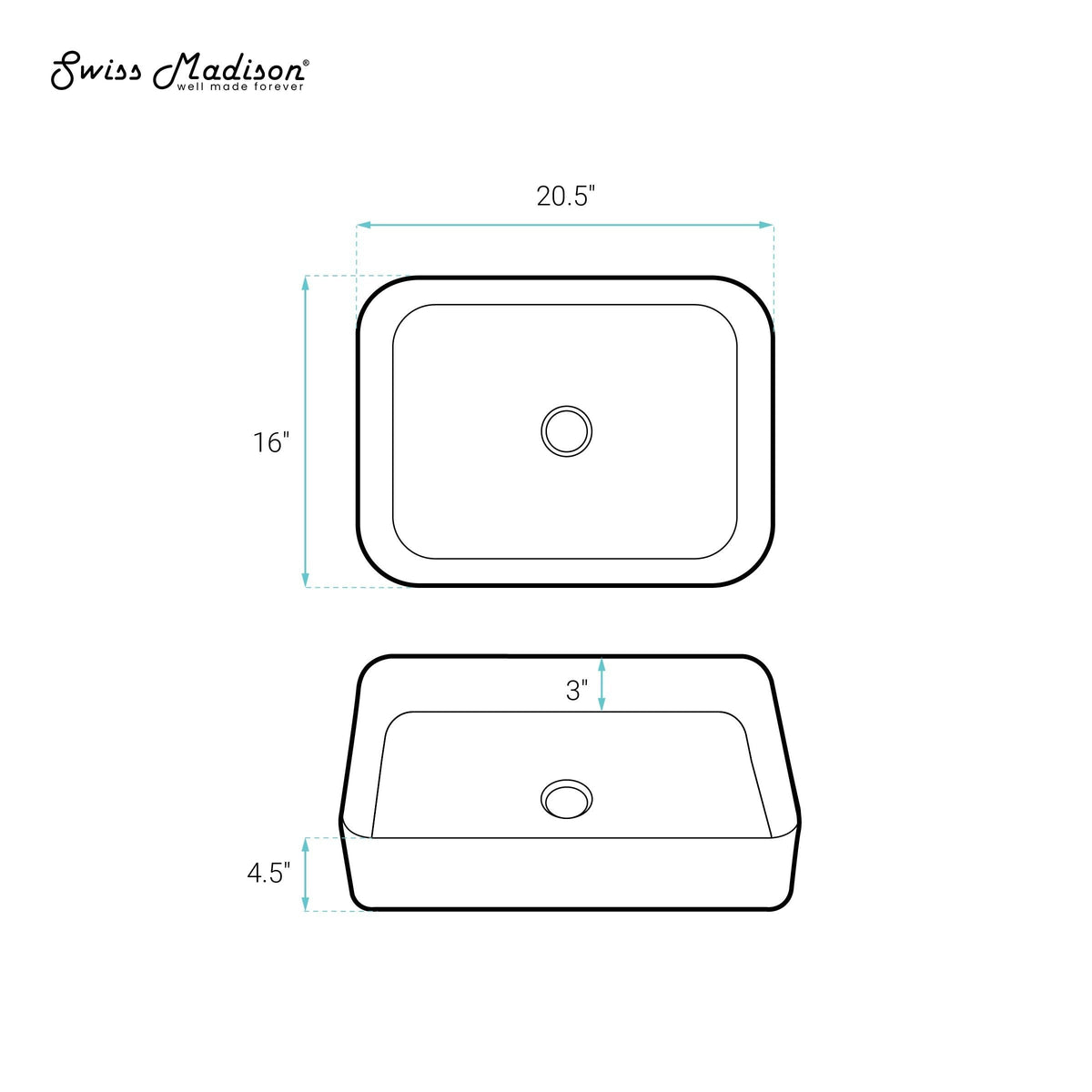 Concorde Rectangle Ceramic Vessel Sink G5D7 - product image 7
