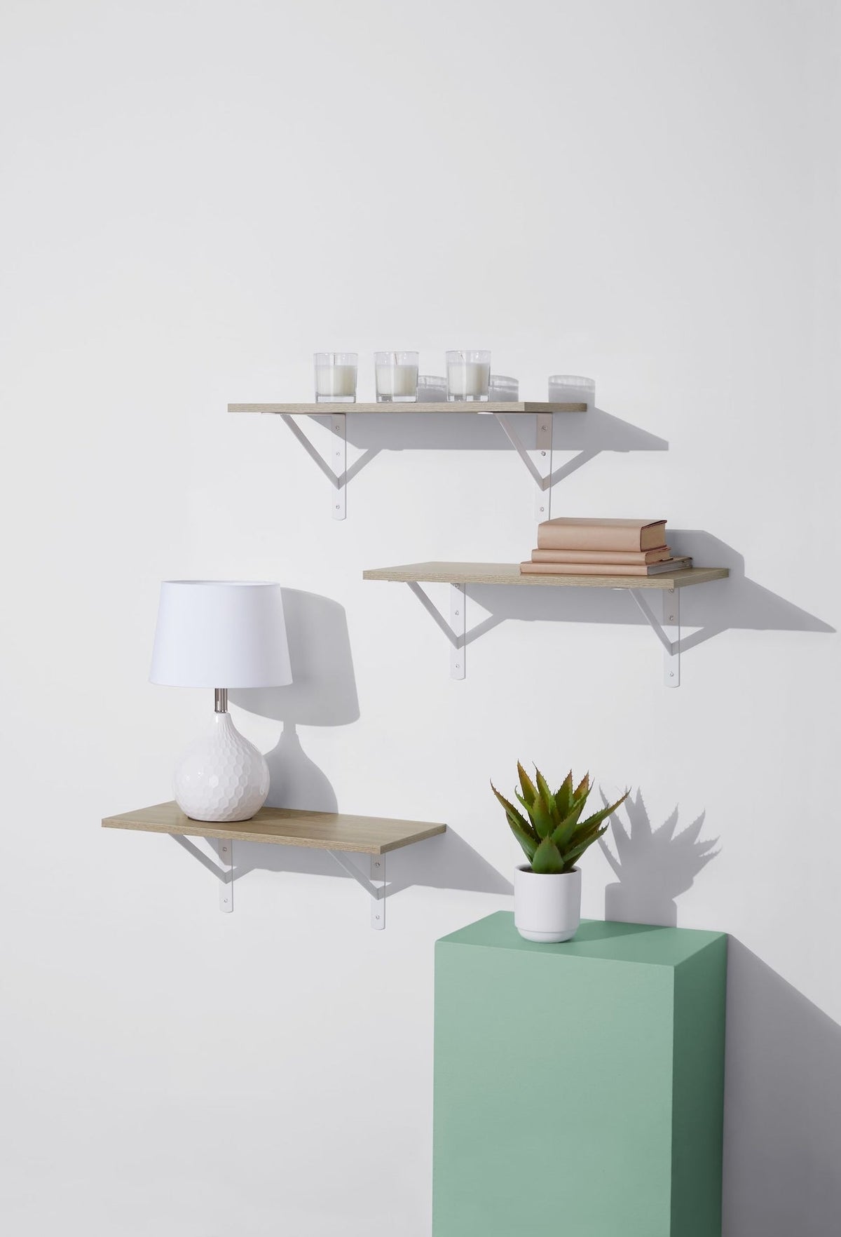 type A Floating Wall Shelf Board, Oak Sonoma Finish, 12 x 24-in D3Y3 - product image 7