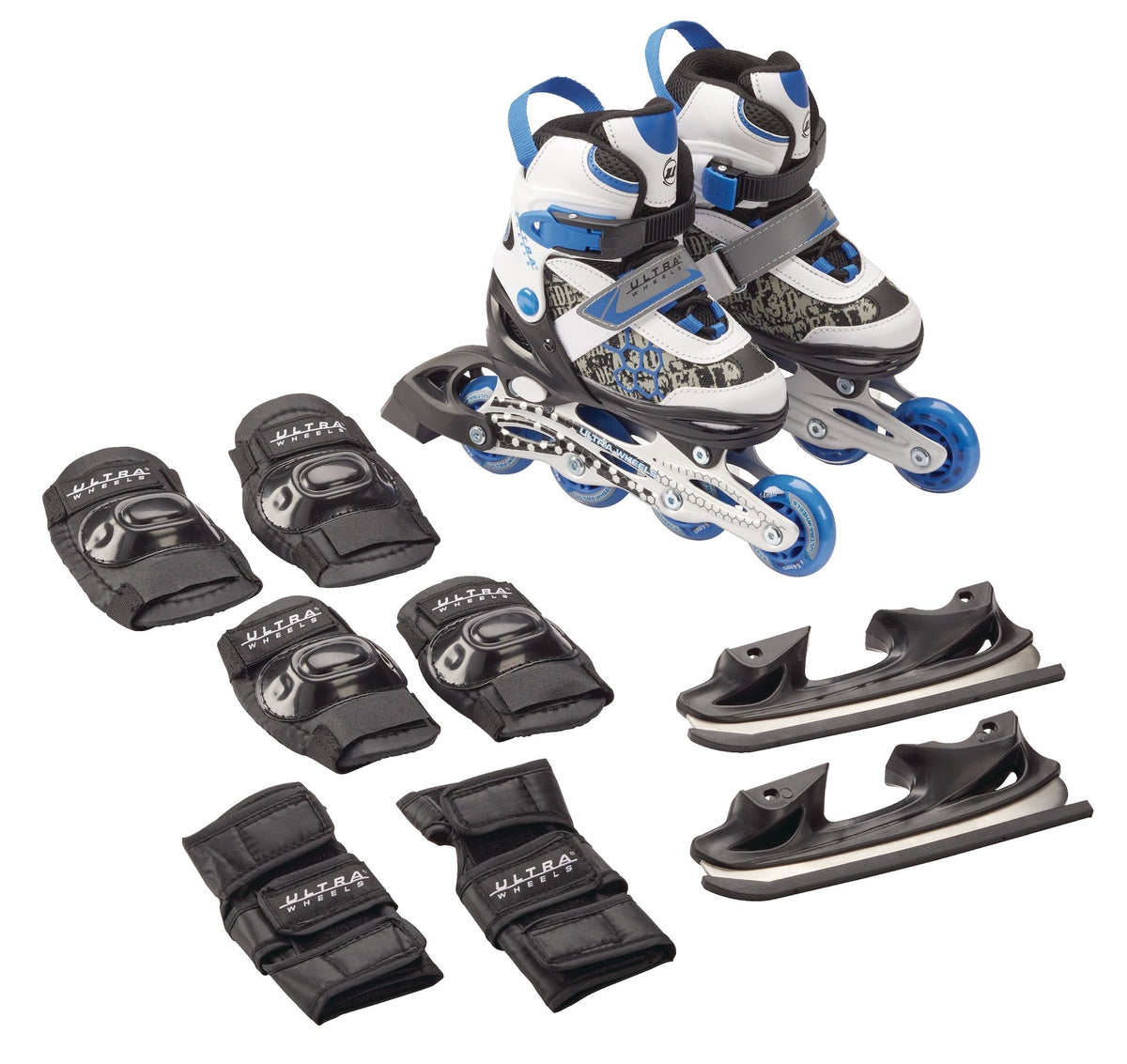 Wheels Switchers Ice/Inline Skates with Pad Set, Blue, Youth K1R7 - product image 1