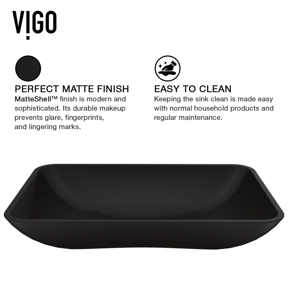 Hadyn Glass Rectangular Vessel Bathroom Sink/Basin with Rounded Edges & Deep Bowl, Black Y0F8 - product image 3