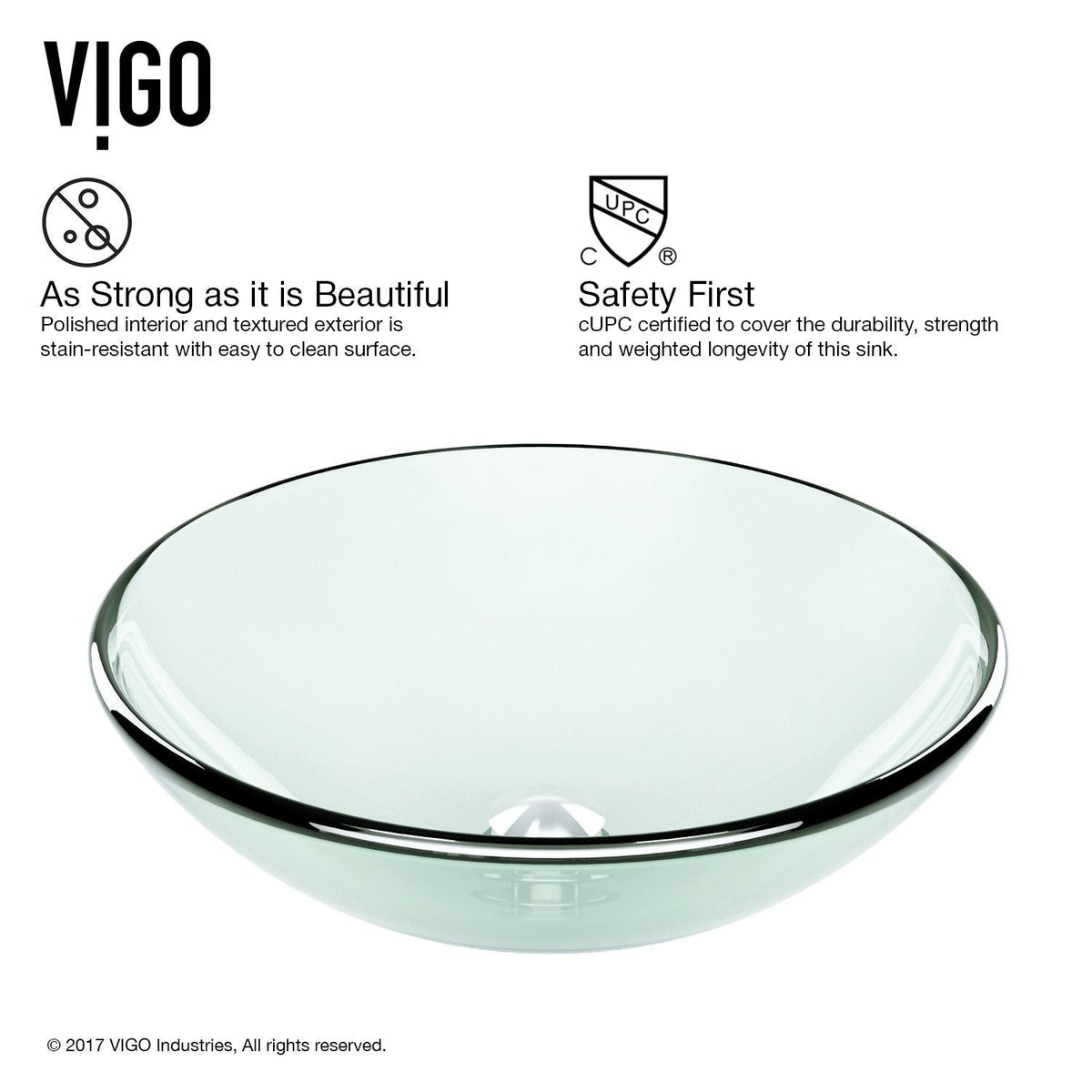 Round Glass Vessel Bathroom Sink/Basin with Repellent Seal Coating, Crystalline Q2R8 - product image 5