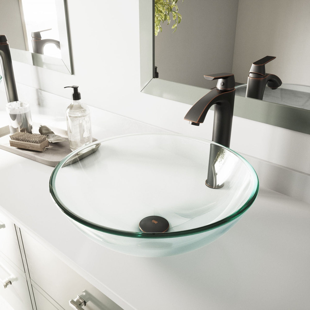 Round Glass Vessel Bathroom Sink/Basin with Repellent Seal Coating, Crystalline Q2R8 - product image 6