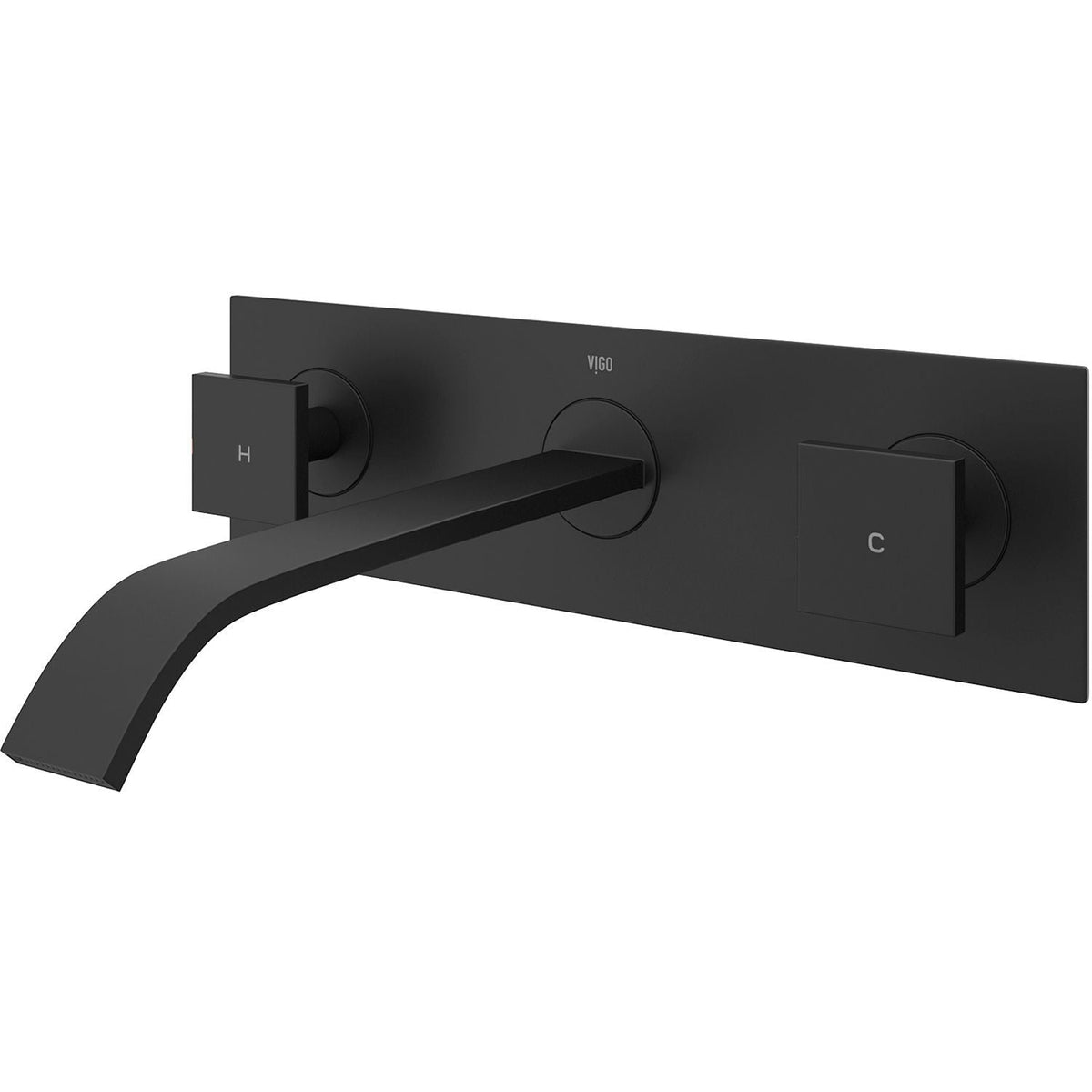 Titus Wall Mount Dual Handle Bathroom Sink Faucet, Eco-Friendly 1.2 GPM Flow Rate, Matte Black H0K4 - product image 2