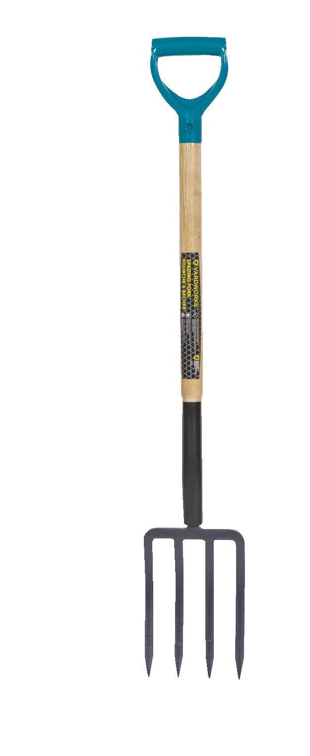 Tempered-Steel 4-Tine D-Grip Garden Fork, 30.5-in Wooden Shaft X1R8 - product image 1