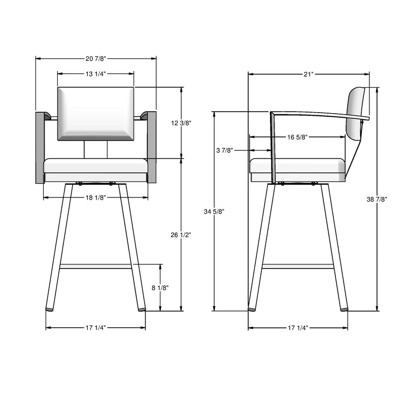 Akers Swivel Counter Stool with Padded Backrest, Multiple Colours, 26-in U0J4