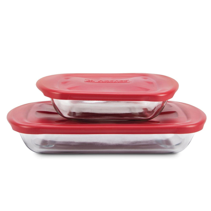 Glass Bake 'n' Keep Set with Plastic Lids, 4-pc Y2W1